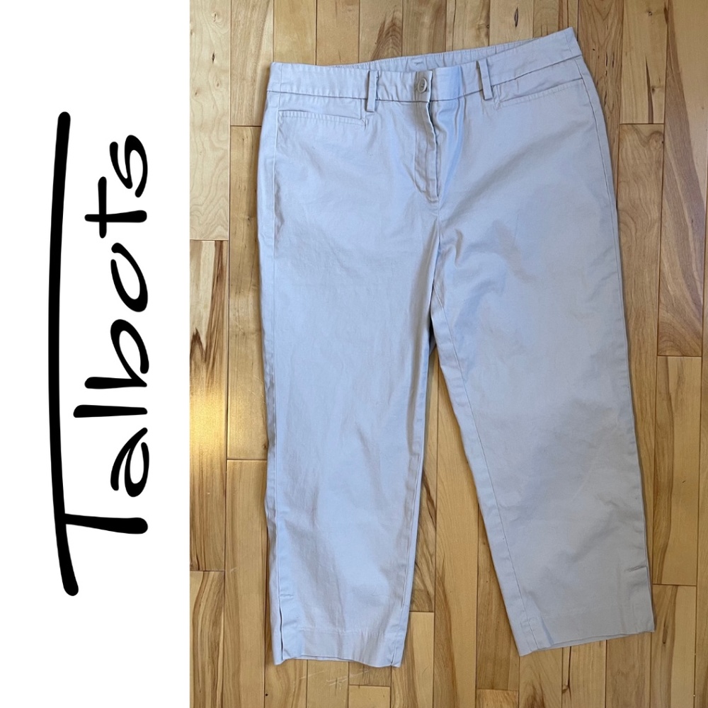 Talbots Women's Beige Perfect Skimmer Capri Pants, Size 8